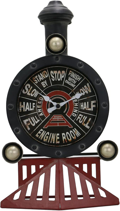 Vintage Wall Clock Train Gifts for Men Metal Steam Engine Steampunk Wall Decor Industrial Decor Man Cave Wall Decor