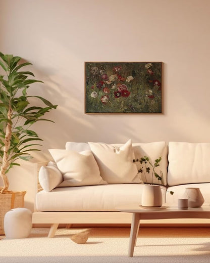 InSimSea Framed Canvas Wall Art Vintage Decor, Flowers Large Wall Art Prints, Flowers Art Modern Farmhouse Decor, Botanical Painting for Office, Bedroom Bathroom Home Decor, 20"x30"