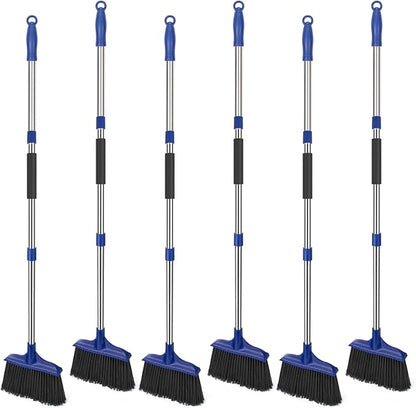 KeFanta 6 Pack Heavy Duty Broom Indoor/Outdoor Commercial Brooms Angle Broom 53 inches for Courtyard Garage Restaurant Lobby Patio Shop Home Kitchen Office Floor
