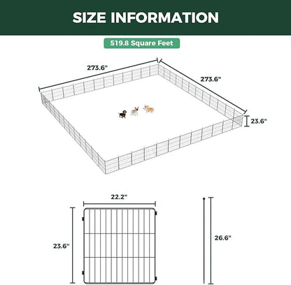 FXW MiniPaws Unleashed Dog Playpen for Yard & RV Camping, Expandable 24-inch 48 Panels for Puppies and Small Dogs, Portable for Indoor and Outdoor Use