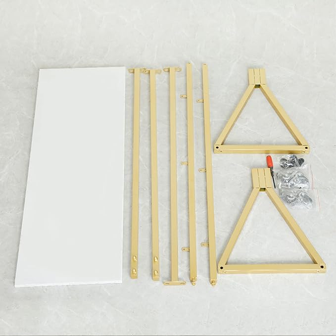 Modern Simple Heavy Duty Metal and Wood Rolling Clothing Garment Rack with Wheel,Creative Commercial Wedding Dress Display Shelf,Floor-Standing Clothes Hangers (Gold with Wood, 47.2" L)