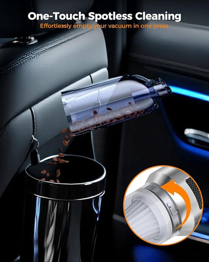 Car Vacuum,3 Suction Modes,Portable Mini Cordless Cleaner with 24000pa Suction Power,Type-C Charge,Handheld Vacuum for Home,Car, Office Desk, Keyboards(Dark Silver)