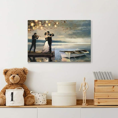 Wexford Home Home Decor Landscape Canvas Wall Art Abstract Floral Painting Modern Pictures Artwork Decoration for Living Room Kitchen Bathroom Office, Ready to Hang, 12x18