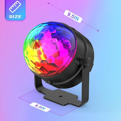 Disco Ball Party Lights, Sound Activated with Remote Control Dj Lighting, Rotating Disco Ball Light for Party Birthday Christmas Decorations Light