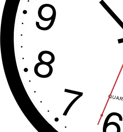 Foxtop 2 Pack Black Wall Clock, 12 Inch Silent Non Ticking Quartz Battery Operated Round Analog Wall Clock for Classroom School Office Living Room Bedroom Home