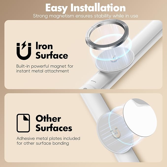 Under Cabinet Lighting Wireless, 12" Rechargeable Motion Sensor Light Indoor, 180° Rotatable Closet Light & 3 Color & Stepless Dimmable, Magnetic Under Counter Lights for Kitchen Pantry Stairs(2 Pack)