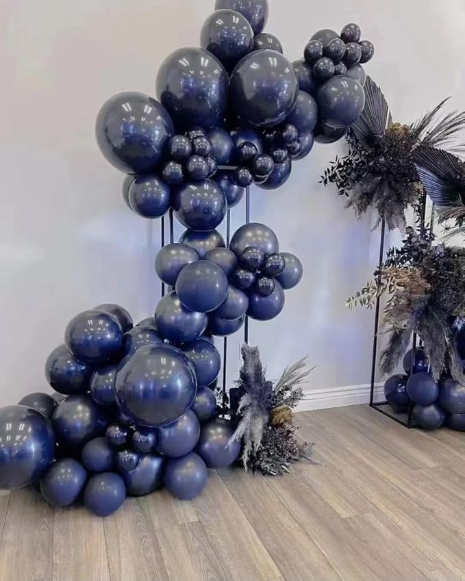 Navy Blue Balloons 100pcs Dark Blue Latex Party Balloons Different Sizes 18 12 10 5 Inch Night Blue Balloon Garland for Birthday Party Graduation Baby Shower Wedding Holiday Balloon Decoration