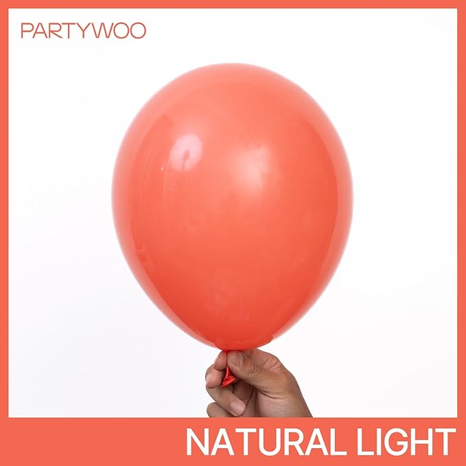 PartyWoo Coral Red Balloons 50 pcs 12 Inch Coral Light Red Balloons for Wedding Baby Shower Gender Reveal Graduation Anniversary Birthday Party Decorations Red-Y22