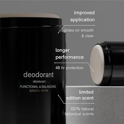 Jack Henry Natural Deodorant for Men & Women, Santal Musk Scent, Aluminum Free Deodorant with Shea Butter, Probiotics, Vegan Plant Based, Long Lasting, Baking Soda Free with Coconut MCT, 2.65 oz