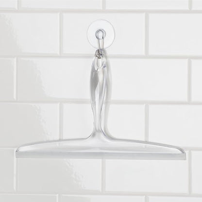 iDesign Bathroom Plastic Shower Squeegee with Wall Hook - Set of 2 - Clear