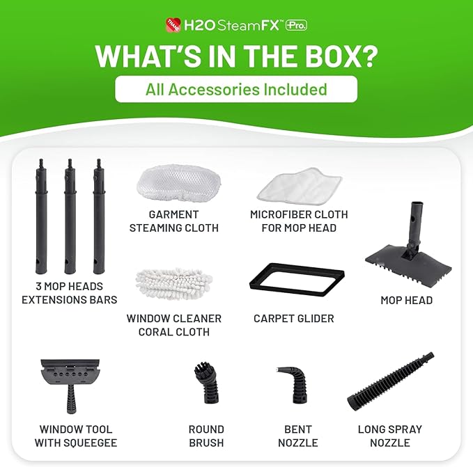 H2O X5 All-Purpose Hand Held Steam Cleaner for Home Use, Floor Cleaner, Grout cleaner, Hand Held steamer (H2O Steam FX PRO)