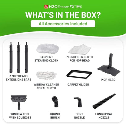 H2O X5 All-Purpose Hand Held Steam Cleaner for Home Use, Floor Cleaner, Grout cleaner, Hand Held steamer (H2O Steam FX PRO)