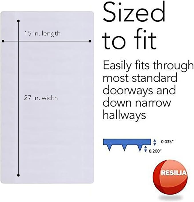 RESILIA Deep-Pile Carpet Runner - Plastic Vinyl Carpet & Rug Protector, Waterproof Clear Vinyl Floor Runners, 27 Inches Wide x 15 Inches Long, Made in The USA