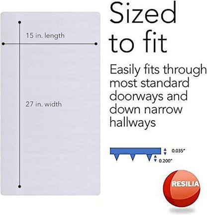 RESILIA Deep-Pile Carpet Runner - Plastic Vinyl Carpet & Rug Protector, Waterproof Clear Vinyl Floor Runners, 27 Inches Wide x 15 Inches Long, Made in The USA