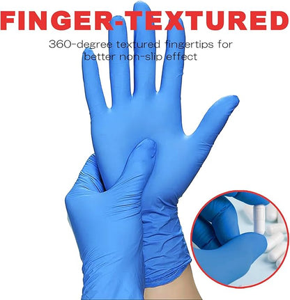 SANYU Nitrile Gloves, Powder-Free, Latex-Free, Non-Sterile, Food Safe, Disposable Gloves for Household, Heavy Duty, 4 Mil