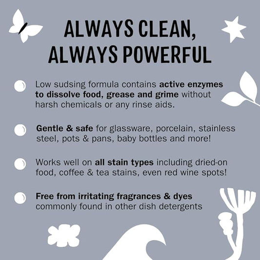 Molly's Suds Dishwasher Powder | Clean Dishwasher Detergent, Cuts Grease & Rinses Clean (Residue-Free) for Sparkling Dishes | 60 Loads (Unscented)