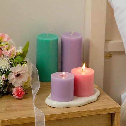 COCODOR Scented Pillar Candles, 3x6 Inch, French Lavender, Candle Set of 3, Long Buring 85 Hours, Candles for Weddings, Party, Dinner, Home Decor.