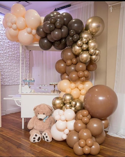 Brown Balloons, 65Pcs Retro Brown and Sand White Balloons, 12Inch Tan Cocoa Coffee Beige Nude Latex Neutral Balloon forBirthday, Neutral Brida,Graduation Party Decorations