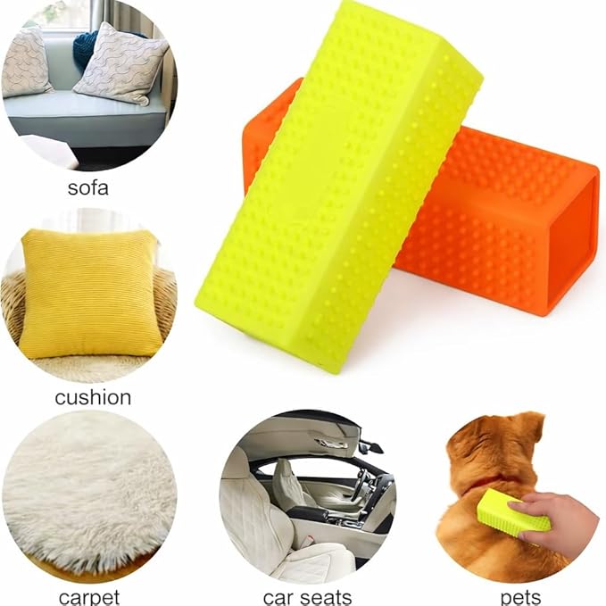 Pet Hair Remover for Furniture and Carpets - Rubber Brush Roller for Sofas and Hollow Cleaner
