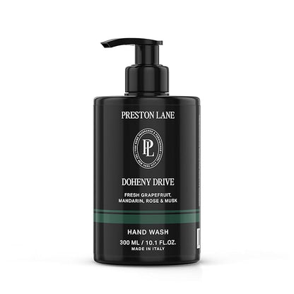 Preston Lane Luxury Hand Wash, Doheny Drive Scent | Hydrating and Nourishing Formula with Organic Oils, Active Kiwi and Apple Water, and Vegetable Glycerin | Gentle Cleansing, Vegan and Cruelty Free