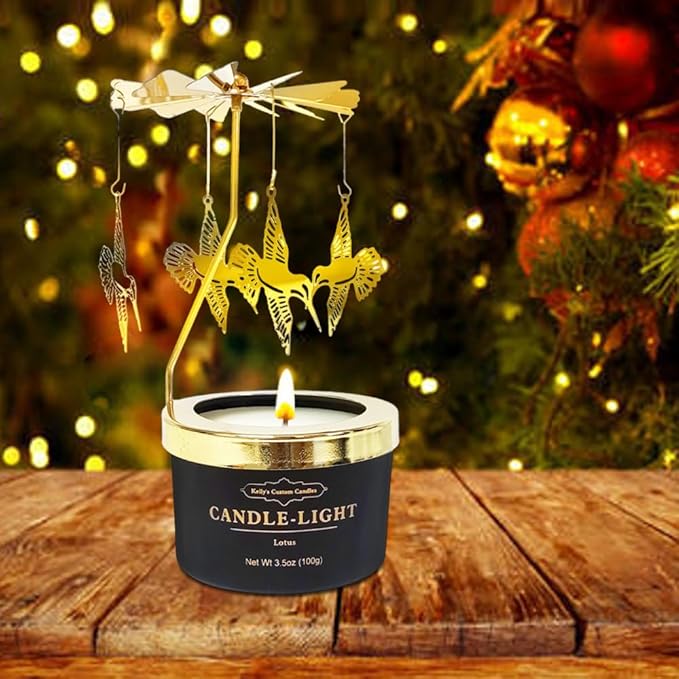 Kelly's Custom Candles Hummingbirds Gift for Women Her,Unique Birthday Candle Gifts for Sister and Wife,Anniversary,Rotating Scented Candle Gifts.