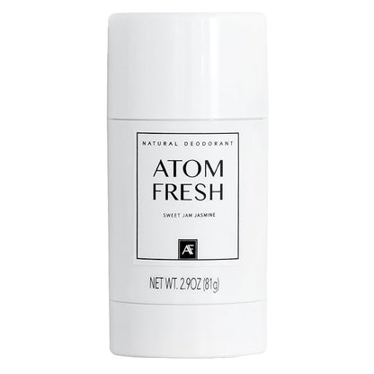 Atom Fresh Natural Deodorant Solid Stick – 72H Triple Odor Defense – Aluminum-Free, Baking Soda-Free – With Amino Acids, Mineral Powder, Plant-based Starch – Sweet Jam Jasmine – Skin Safe – 2.9 oz