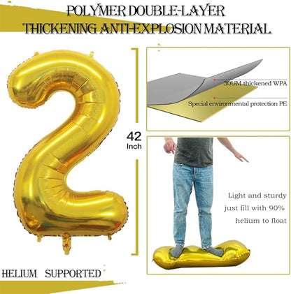 GOER 42 Inch 2026 Gold Foil Number Balloons for 2026 New Year Eve Festival Party Supplies Graduation Decorations