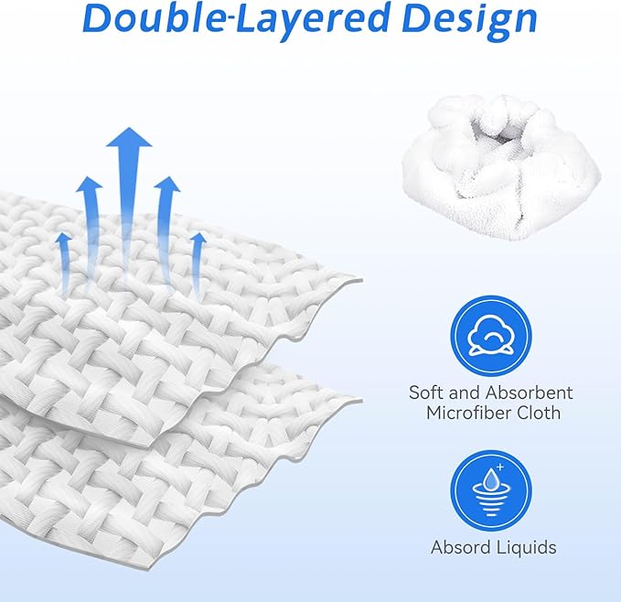 Pads Fit for Dupray Handheld Steam Cleaner: Small Bonnets Compatible with Dupray Triangular Brush Tool - Washable and Reusable Handheld Steamer Cloth Accessories (12 Packs)