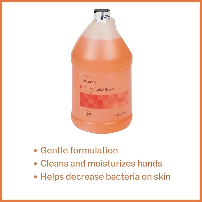 McKesson Antibacterial Liquid Hand Soap, 1 Gallon [Pack of 1] Refill, Clean Scent