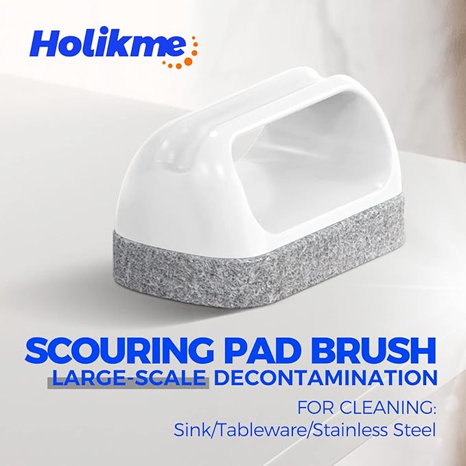 Holikme Deep Cleaning Brush Set, Scrub Pads with Scraper Tip for Pool Walls, Bathroom, Grout, Floor, Tub, Shower and Kitchen Surface, Abrasive Wheel Brushes (Negro)
