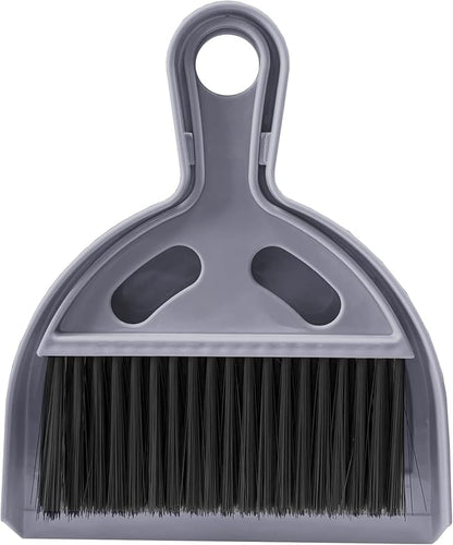 Mini Broom and Dustpan Set Small Broom with Dustpan Combo Set Portable Cleaning Tools for Home Office RV Learning Camping (Grey)