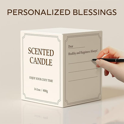 Candles for Men, 14.1 oz Scented Candles for Home, 2 Wicks Blended Scents Birthday Candles Gifts for Dad, Teacher, Boyfriend (Smoke+Sandalwood+Coffee)