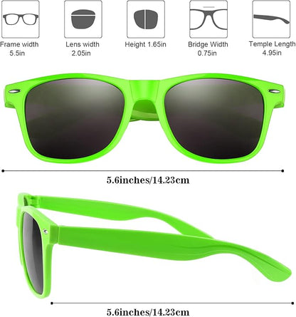 FEPITO 24 Pack Party Sunglasses Bulk for Birthday Party Favors Goody Bag Fillers for Beach Pool Party Toys for Adults, Green