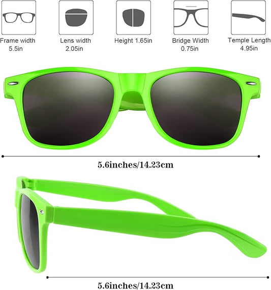 FEPITO 24 Pack Party Sunglasses Bulk for Birthday Party Favors Goody Bag Fillers for Beach Pool Party Toys for Adults, Green