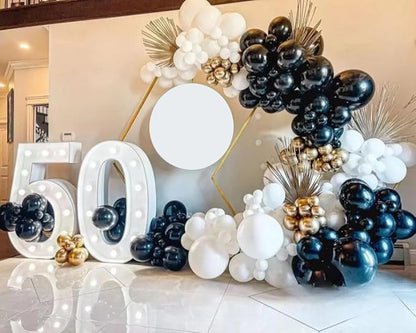 Black White and Gold Balloons,75Pcs Black and Gold Party Balloons,12in and 5in Black White Gold Confetti Party Balloons for Birthday,New Year,Wedding Decorations