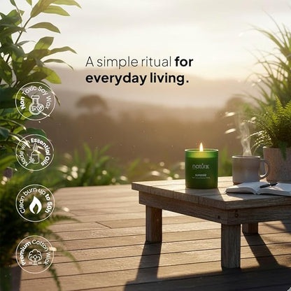 Natur IX Sunrise Scented Candles for Home | Pear,Citrus,YlangYlang | Natural Non Toxic Soy Candles with Essential Oils | 50h Long Burning