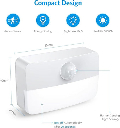 AMIR Motion Sensor Stair Lights for Indoor, 12 Pack Battery-Operated LED Night Light, 40 Lumen 6500K, Cordless Closet Light, Tap Light, Safe Lights for Stairs, Hallway, Bathroom, Cabinet, Kitchen