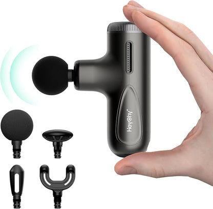 Super Mini Massage Gun Deep Tissue with 4-10mm Adjustable Amplitude, Portable Handheld Electric Back Massager for Neck Shoulder Pain Relief, Quiet for Home Gym, Gifts for Men & Women, Dark Gray