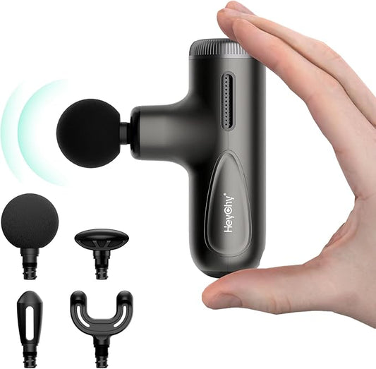 Super Mini Massage Gun Deep Tissue with 4-10mm Adjustable Amplitude, Portable Handheld Electric Back Massager for Neck Shoulder Pain Relief, Quiet for Home Gym, Gifts for Men & Women, Dark Gray