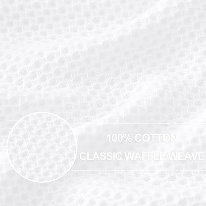 Homaxy 100% Cotton Waffle Weave Kitchen Dish Cloths, Ultra Soft Absorbent Quick Drying Dish Towels, 12 x 12 Inches, 8-Pack, White