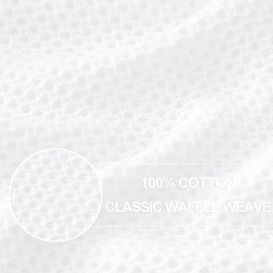 Homaxy 100% Cotton Waffle Weave Kitchen Dish Cloths, Ultra Soft Absorbent Quick Drying Dish Towels, 12 x 12 Inches, 24-Pack, White