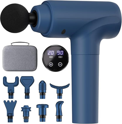 cotsoco Massage Gun Deep Tissue, Muscle Massage Gun Back Massager for Pain Relief, 20 Speeds Handheld Electric Massager Tool with Silent Brushless Motor, Suitable for Gym Office Home Travel, Blue