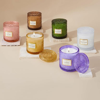 Chloefu LAN Lavender Candle, Candles for Women, Purple Candles, Scented Candle Gift, Nature Soy Wax, Home Decor, Mother Gifts, 55 Hours Long Burning, 8.1 oz
