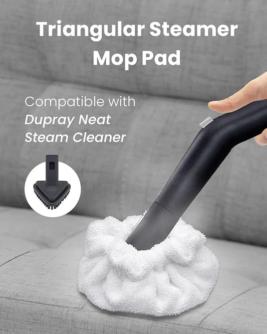 Steam Cleaner Accessories, Small Bonnets (Triangle) Compatible with Dupray Steam Cleaner, Reusable Steam Mop Pads Bonnets Compatible with McCulloch/awasky Steam Mop (Double-Layer) -3 PACK
