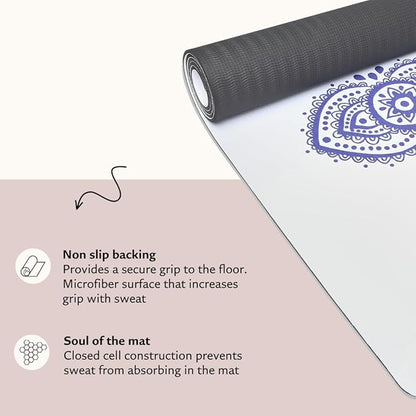TPE Yoga Mat - Artist Designed, Premium eco friendly mats, Non Slip, Non toxic, Great For Regular & Hot Yoga, Pilates and Workouts (72 inch x 24 inch x 6mm thick)