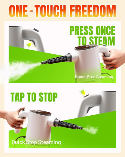 Steam Cleaner for Home, 15s Fast Heat Up Handheld Steam Cleaner with 650ML Larger Capacity, Adjustable Portable Steamer for Cleaning Grout, Car, Couch, Furniture, Kitchen, Bathroom