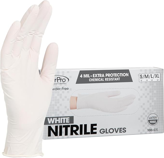 ForPro Disposable Nitrile Gloves, Chemical Resistant, Powder-Free, Latex-Free, Non-Sterile, Food Safe, 4 Mil, 100-Count