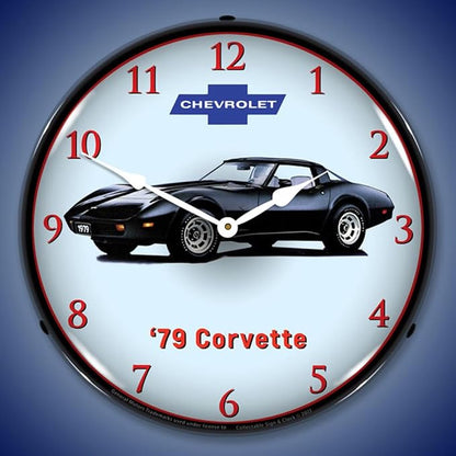 C3 1979 Corvette LED Wall Clock Illuminated not Neon