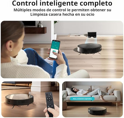 Robot Vacuum and Mop Combo, 2-in-1 Robotic Vacuum Cleaner for Hard Floors & Low-Pile Carpet, App & Remote Control, Slim Quiet Auto-Recharge Smart Mapping for Pet Hair