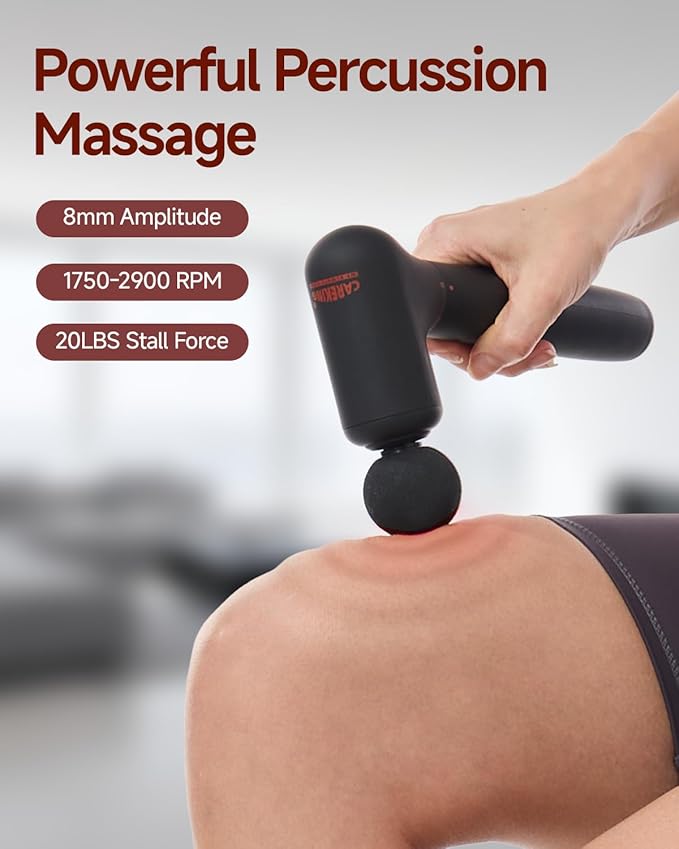 Upgraded 2-in-1 Massage Gun with Heat, Pain Relief Deep Tissue Back and Neck Massager with Extension Handle, Handheld Muscle Massage Gun for Back, Shoulder, Arm,Thigh